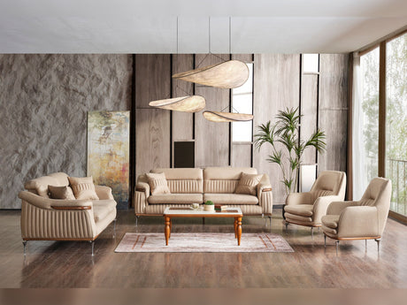 Ahsen Beige 3-Piece Living Room Set (Sofa & Loveseat & Chair) from Furnia - Luna Furniture