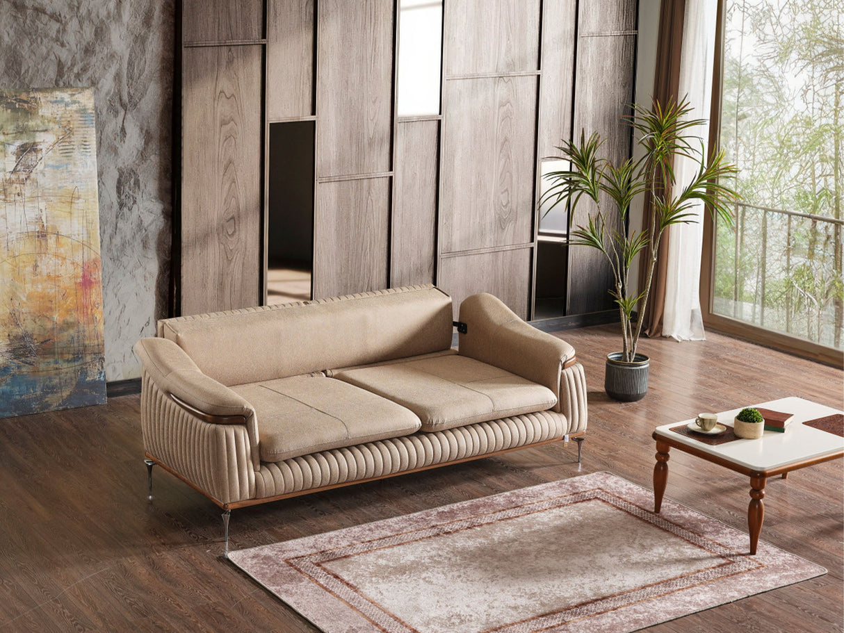 Ahsen Beige 3-Piece Living Room Set (Sofa & Loveseat & Chair) from Furnia - Luna Furniture