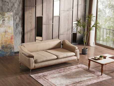Ahsen Beige 3-Piece Living Room Set (Sofa & Loveseat & Chair) from Furnia - Luna Furniture