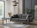 Ahsen Dark Gray 3-Piece Living Room Set (Sofa & Loveseat & Chair) from Furnia - Luna Furniture