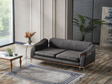 Ahsen Dark Gray 3-Piece Living Room Set (Sofa & Loveseat & Chair) from Furnia - Luna Furniture