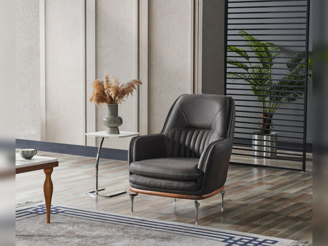 Ahsen Dark Gray 3-Piece Living Room Set (Sofa & Loveseat & Chair) from Furnia - Luna Furniture
