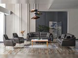 Ahsen Dark Gray 3-Piece Living Room Set (Sofa & Loveseat & Chair) from Furnia - Luna Furniture