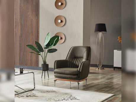 Ahsen Khaki 3-Piece Living Room Set (Sofa & Loveseat & Chair) from Furnia - Luna Furniture