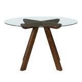 Aiden Brown Glass Top Round Dining Table from Homelegance - Luna Furniture