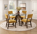 Aiden Mustard 5-Piece Round Dining Room Set from Homelegance - Luna Furniture