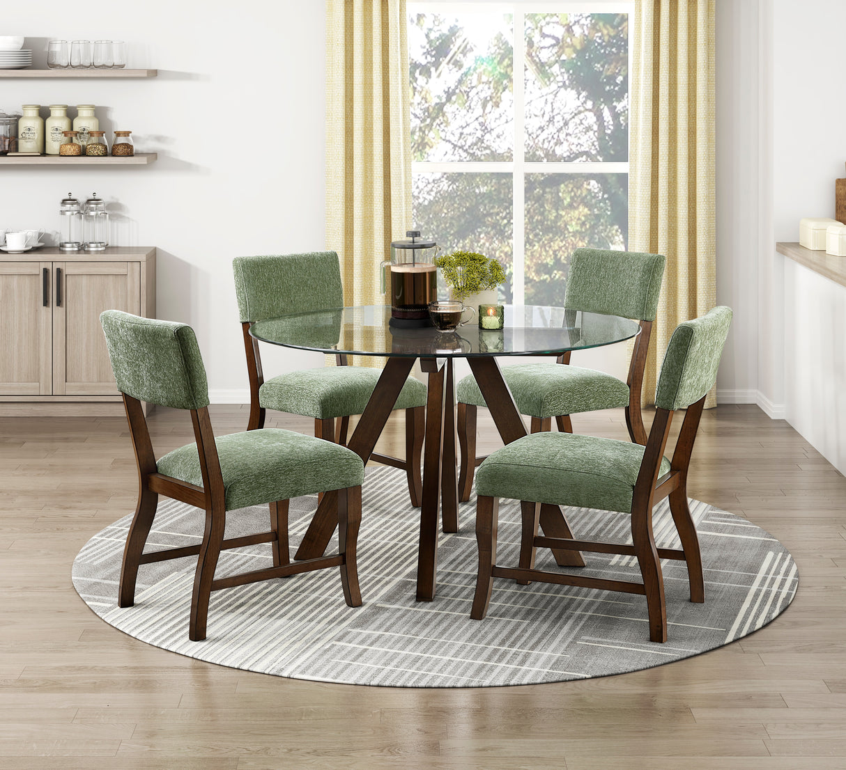 Aiden Olive 5-Piece Round Dining Room Set from Homelegance - Luna Furniture