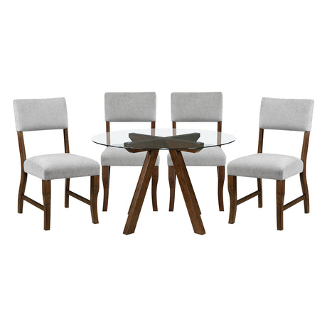 Aiden Gray 5-Piece Round Dining Room Set from Homelegance - Luna Furniture