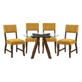 Aiden Mustard 5-Piece Round Dining Room Set from Homelegance - Luna Furniture