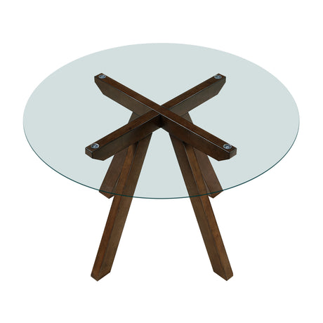 Aiden Mustard 5-Piece Round Dining Room Set from Homelegance - Luna Furniture