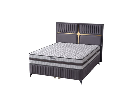 Akasya Fume King Storage Bed without Headboard from Furnia - Luna Furniture