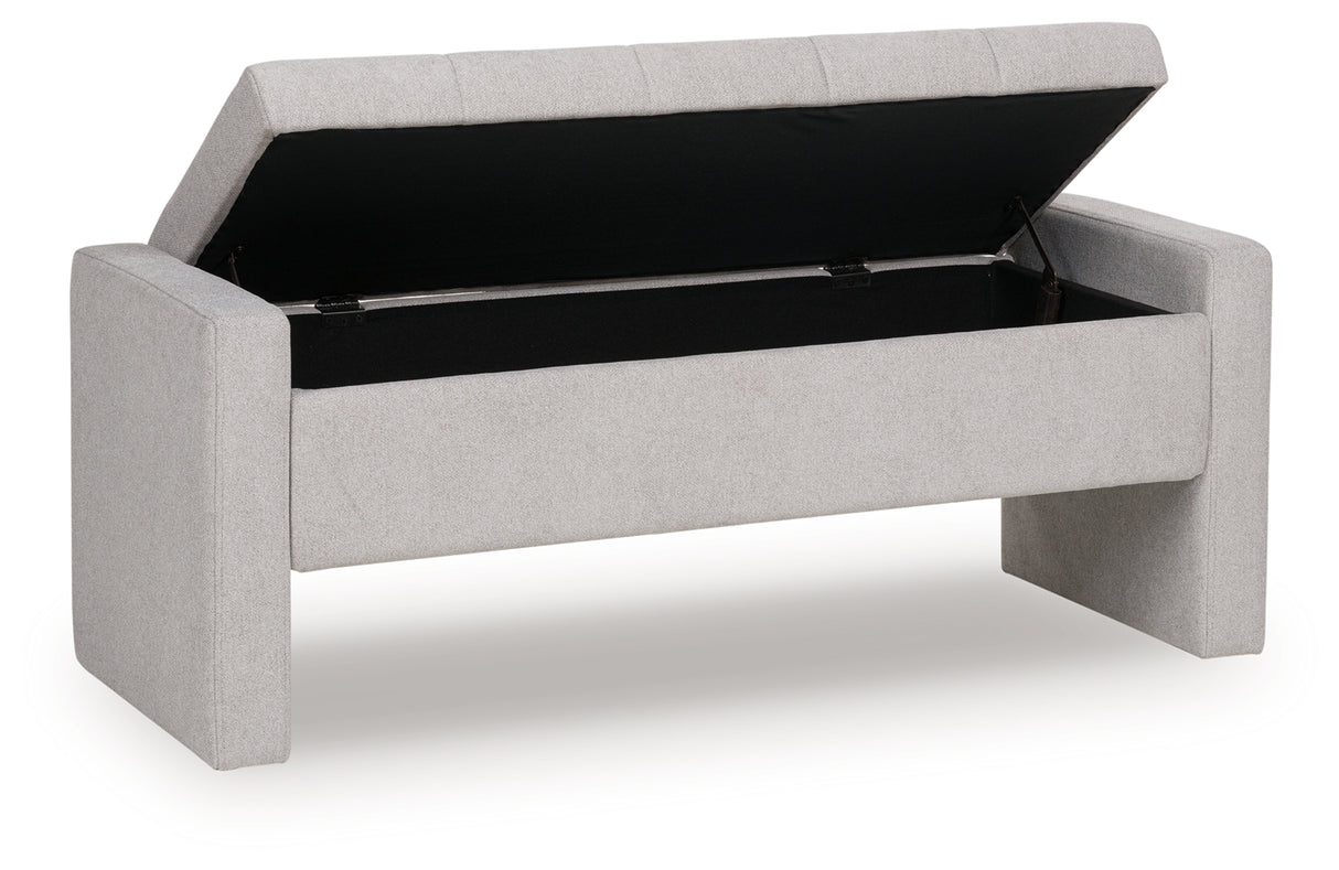 Akselman Gray Storage Bench from Ashley - Luna Furniture