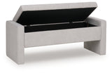 Akselman Gray Storage Bench from Ashley - Luna Furniture