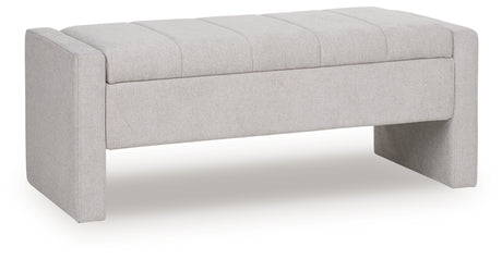 Akselman Gray Storage Bench from Ashley - Luna Furniture
