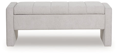 Akselman Gray Storage Bench from Ashley - Luna Furniture
