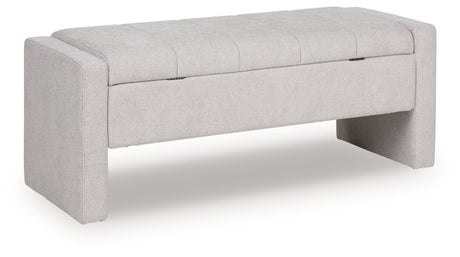 Akselman Gray Storage Bench from Ashley - Luna Furniture