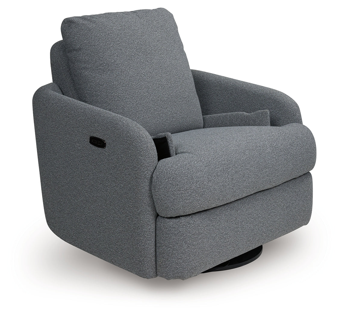 Alainmont Salt and Pepper Swivel Power Recliner from Ashley - Luna Furniture