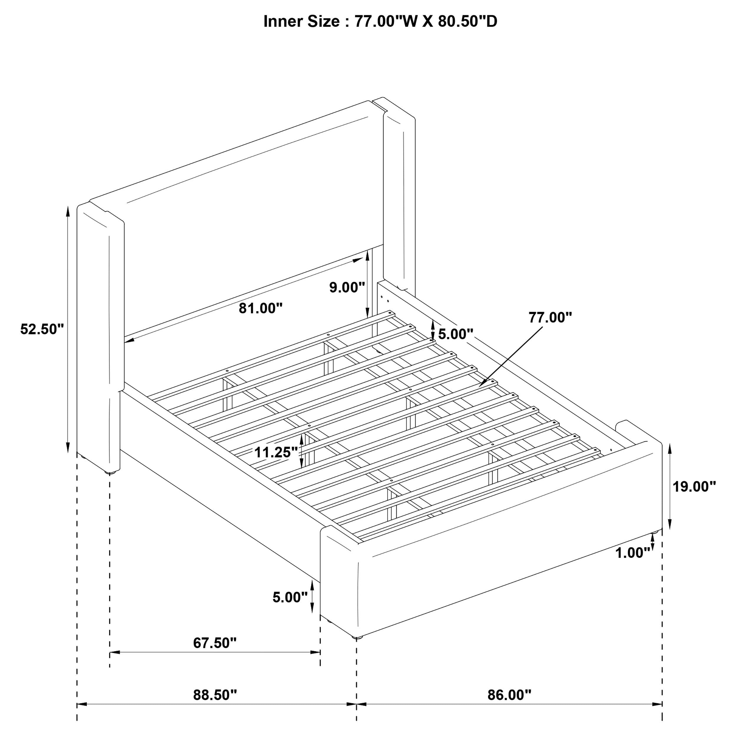 Alamosa White Boucle Upholstered Eastern King Wingback Platform