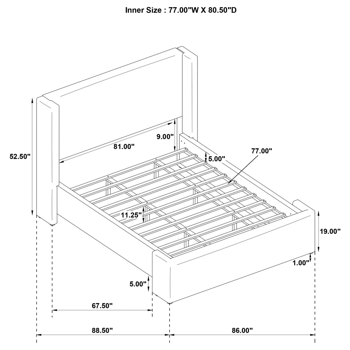 Alamosa White Boucle Upholstered Eastern King Wingback Platform Bed from Coaster - Luna Furniture