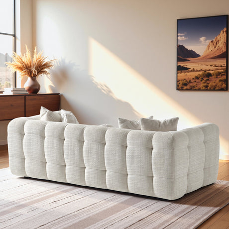 Alana Ivory Tufted Chenille Sofa from Midinmod - Luna Furniture