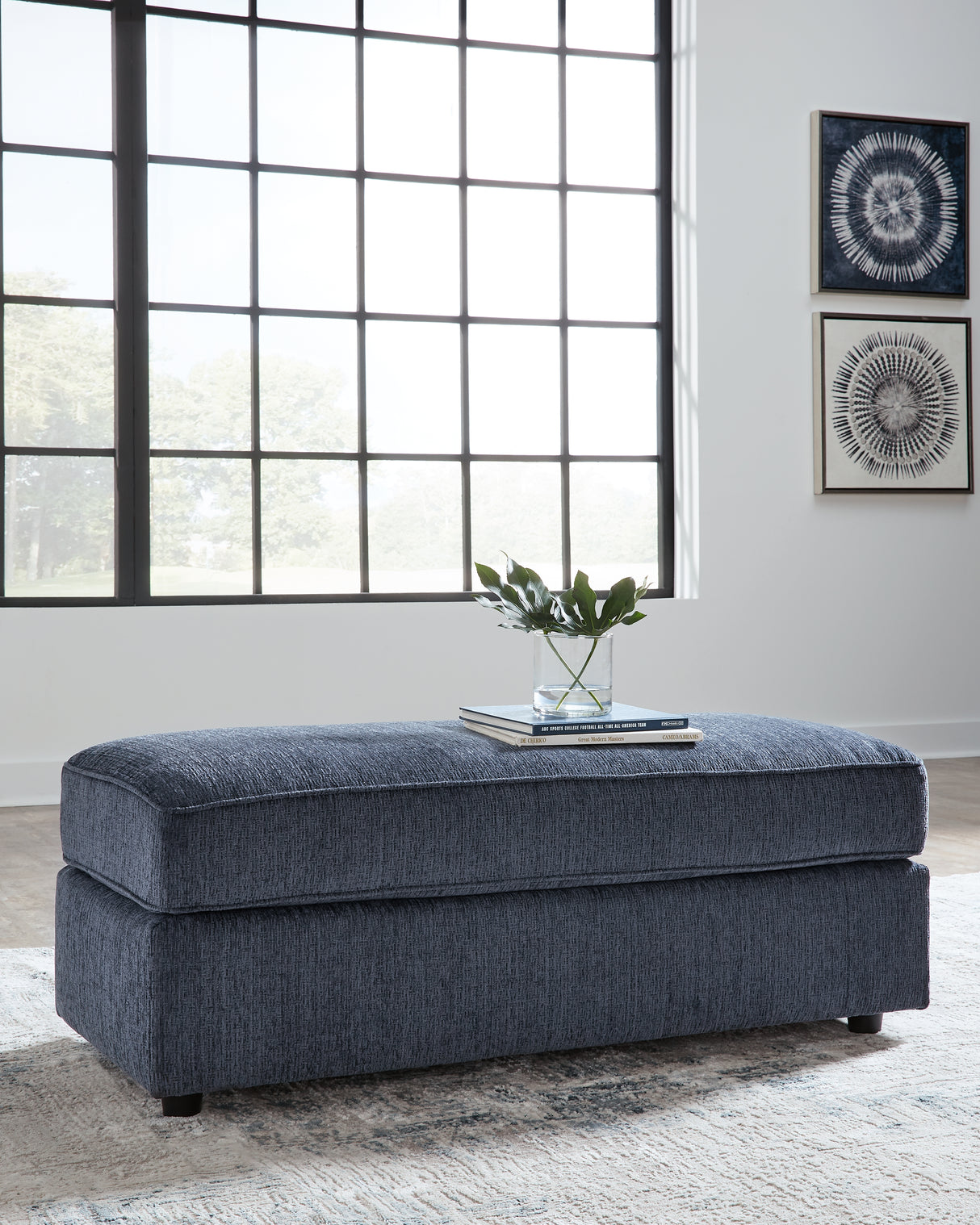 Albar Place 2-Piece Sectional with Ottoman in Cobalt from Ashley - Luna Furniture
