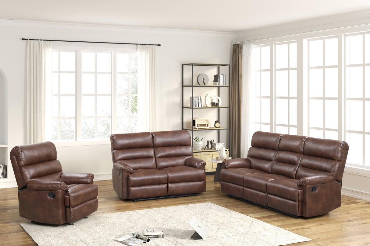 Albert Brown 3-Piece Reclining Set from Happy Homes - Luna Furniture