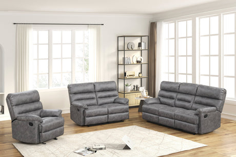 Albert Gray 3-Piece Reclining Living Room Set from Happy Homes - Luna Furniture