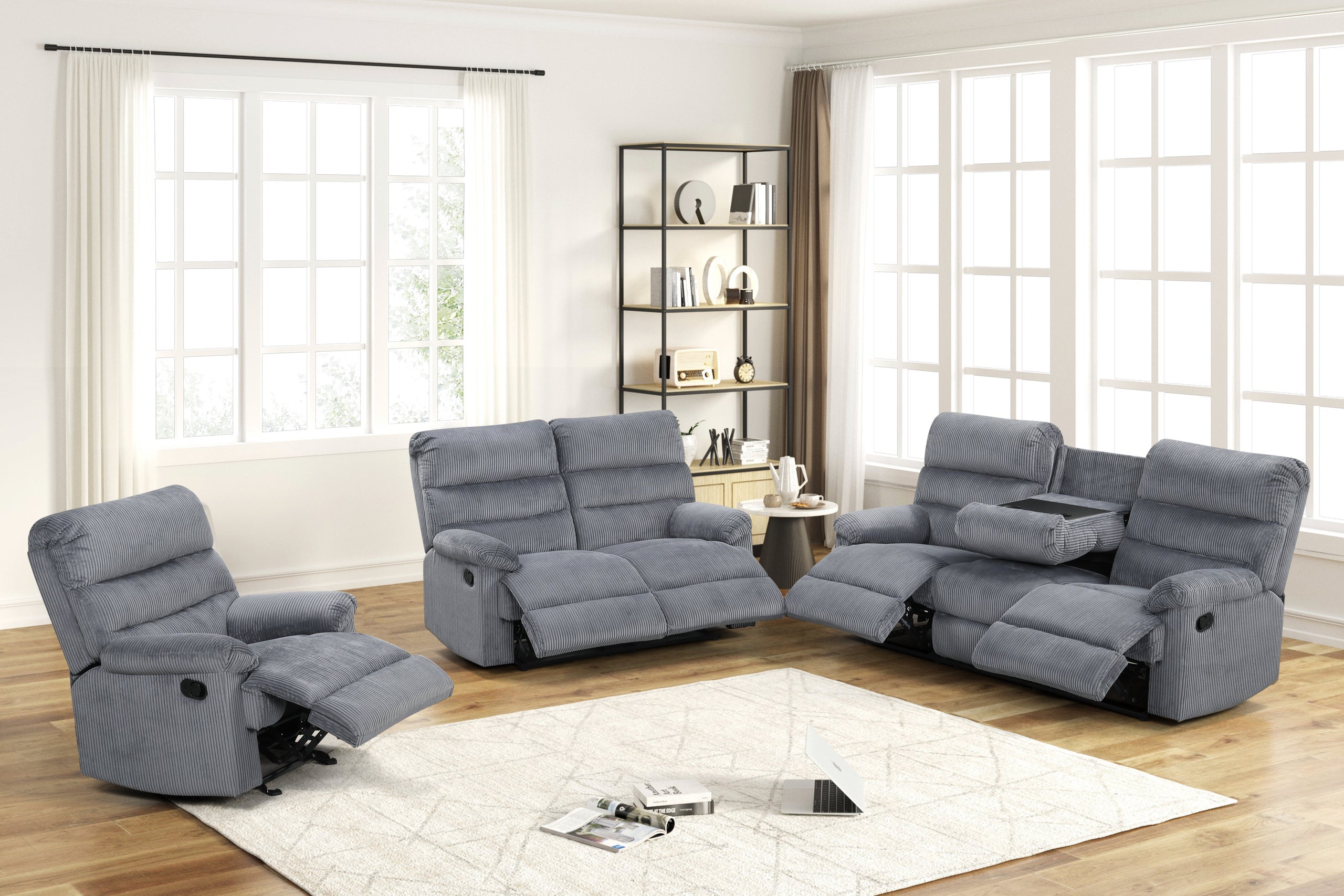 Happy Homes Albert Mocha 3-Piece Reclining Set – Luna Furniture