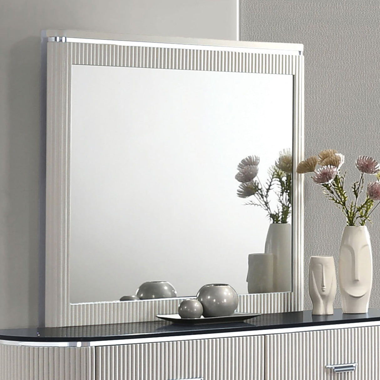 Aldgate Light Gray Mirror (Mirror Only) from Furniture of America - Luna Furniture