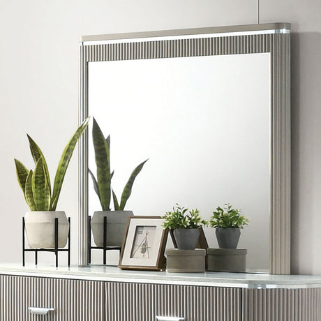 Aldridge Light Gray Mirror (Mirror Only) from Furniture of America - Luna Furniture