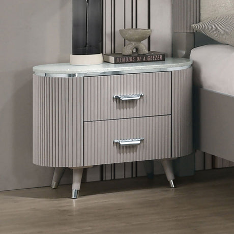 Aldridge Light Gray Nightstand from Furniture of America - Luna Furniture