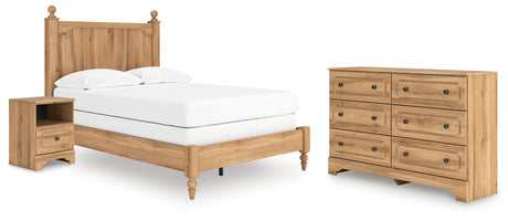 Aleaport Full Panel Bed with Dresser and Nightstand in Warm Brown from Ashley - Luna Furniture