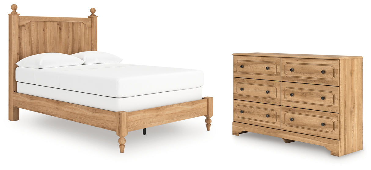 Aleaport Full Panel Bed with Dresser in Warm Brown from Ashley Furniture - Luna Furniture