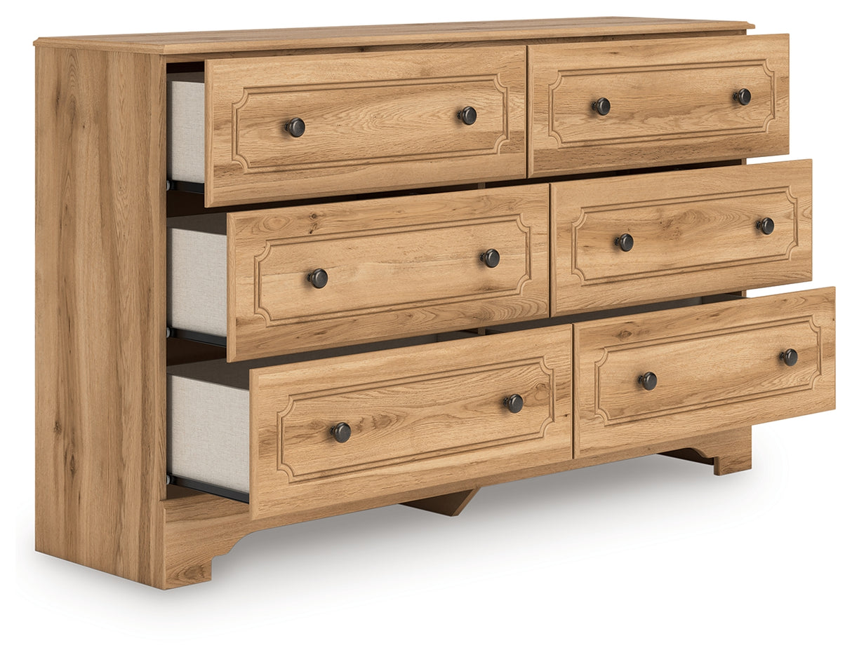 Aleaport King Panel Bed with Dresser and Chest in Warm Brown from Ashley - Luna Furniture