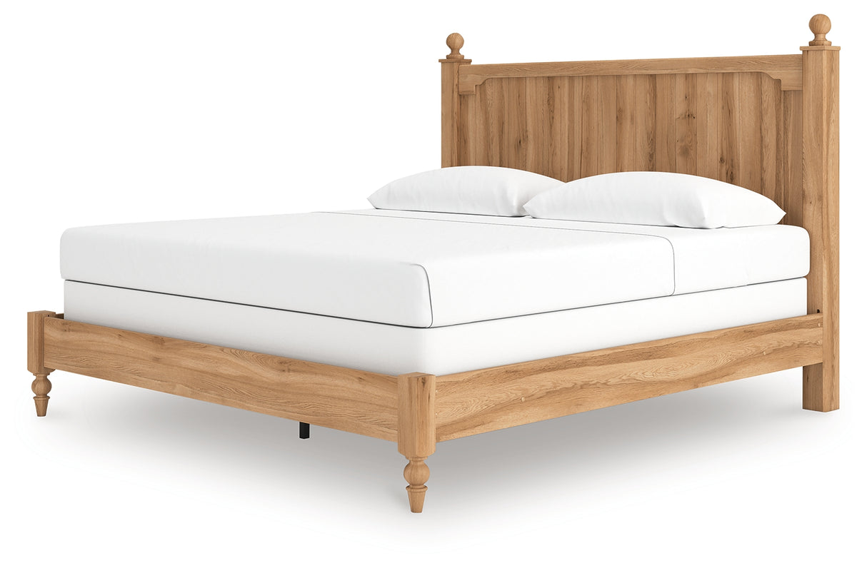 Aleaport King Panel Bed with Dresser and Chest in Warm Brown from Ashley - Luna Furniture