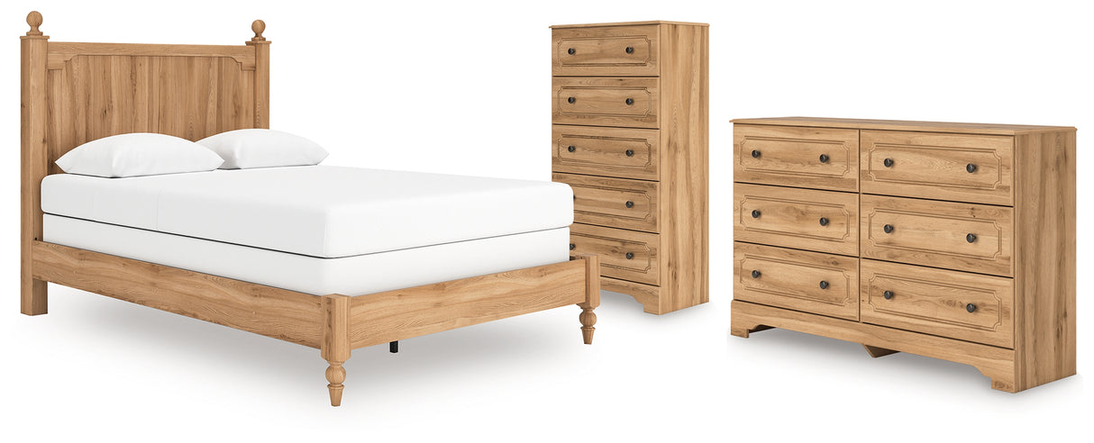 Aleaport Queen Panel Bed with Dresser and Chest in Warm Brown from Ashley Furniture - Luna Furniture