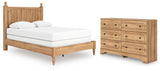 Aleaport Queen Panel Bed with Dresser in Warm Brown from Ashley Furniture - Luna Furniture