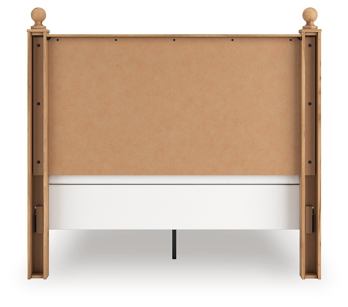 Aleaport Queen Panel Bed with Mirrored Dresser and Nightstand in Warm Brown from Ashley Furniture - Luna Furniture