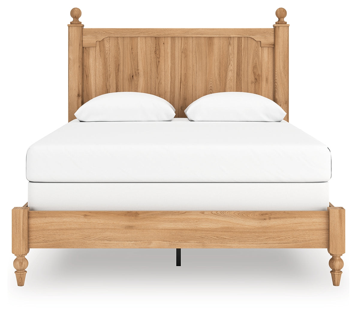 Aleaport Queen Panel Bed with Mirrored Dresser in Warm Brown from Ashley Furniture - Luna Furniture