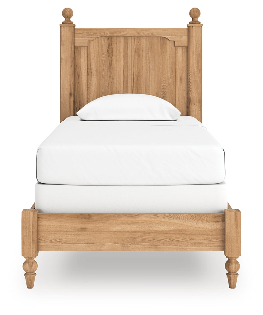 Aleaport Twin Panel Bed with Dresser and Nightstand in Warm Brown from Ashley Furniture - Luna Furniture