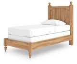 Aleaport Twin Panel Bed with Mirrored Dresser and Nightstand in Warm Brown from Ashley Furniture - Luna Furniture
