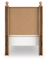 Aleaport Twin Panel Bed with Mirrored Dresser in Warm Brown from Ashley Furniture - Luna Furniture