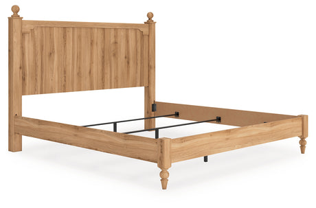 Aleaport Warm Brown King Panel Bed, Dresser, Mirror and Nightstand from Ashley - Luna Furniture