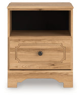 Aleaport Warm Brown King Panel Bed, Dresser, Mirror and Nightstand from Ashley - Luna Furniture