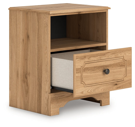 Aleaport Warm Brown King Panel Bed, Dresser, Mirror and Nightstand from Ashley - Luna Furniture