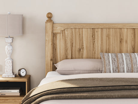 Aleaport Warm Brown King Panel Bed, Dresser, Mirror and Nightstand from Ashley - Luna Furniture