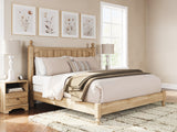 Aleaport Warm Brown King Panel Bed, Dresser, Mirror and Nightstand from Ashley - Luna Furniture