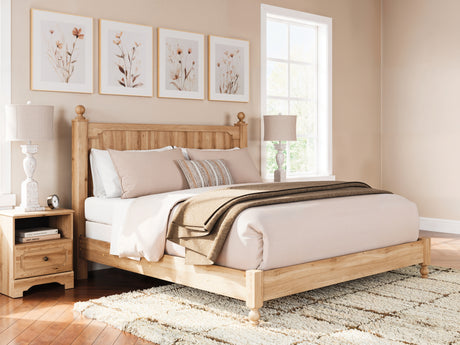 Aleaport Warm Brown King Panel Bed from Ashley - Luna Furniture