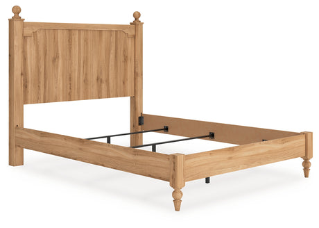 Aleaport Warm Brown Queen Panel Bed, Dresser, Mirror and Nightstand from Ashley - Luna Furniture
