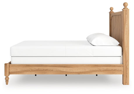 Aleaport Warm Brown Queen Panel Bed, Dresser, Mirror and Nightstand from Ashley - Luna Furniture